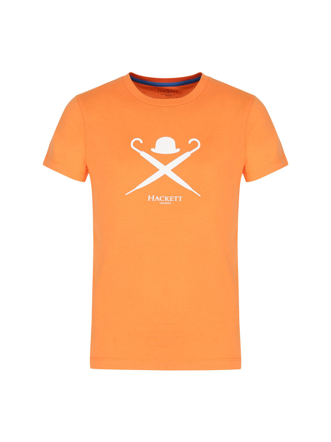 

HACKETT LONDON Boys Orange Brand Logo Printed Cotton T-shirt