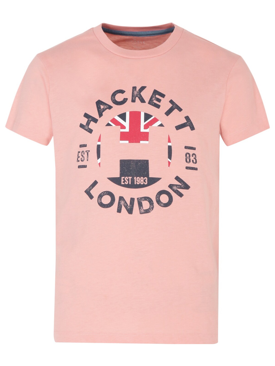 

HACKETT LONDON Boys Brown Typography Printed Applique T-shirt