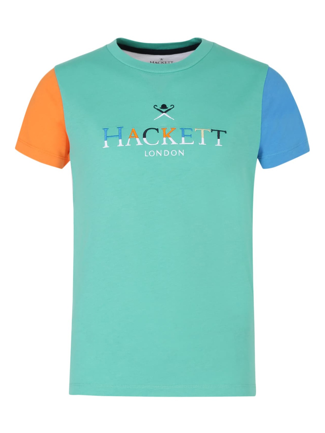 

HACKETT LONDON Boys Blue Embroidered Cotton T-shirt