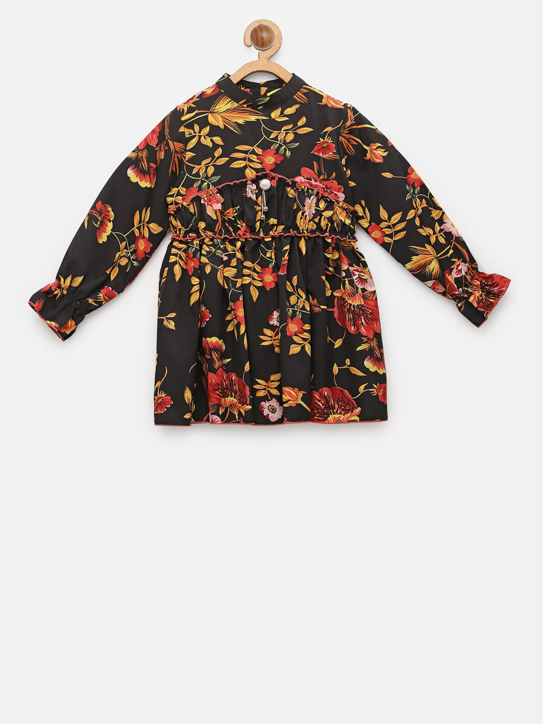 

NYNSH- PlusS Girls Black & Red Floral Dress