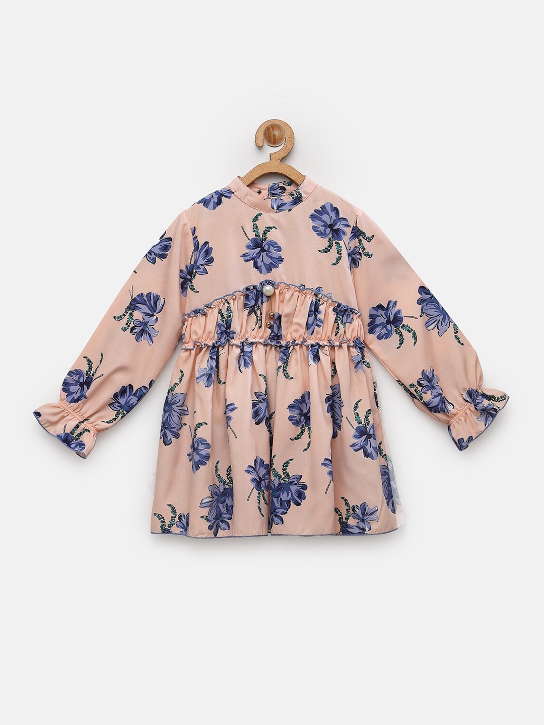 

NYNSH- PlusS Kids Girls Pink Floral Printed Cotton Dress