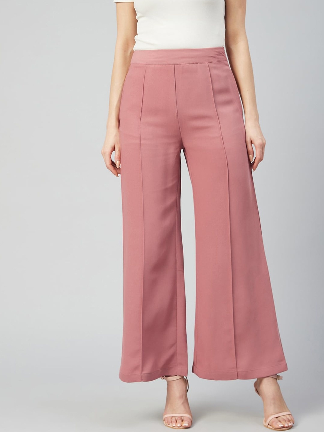 

Marie Claire Women Rose Pink Pleated Trousers