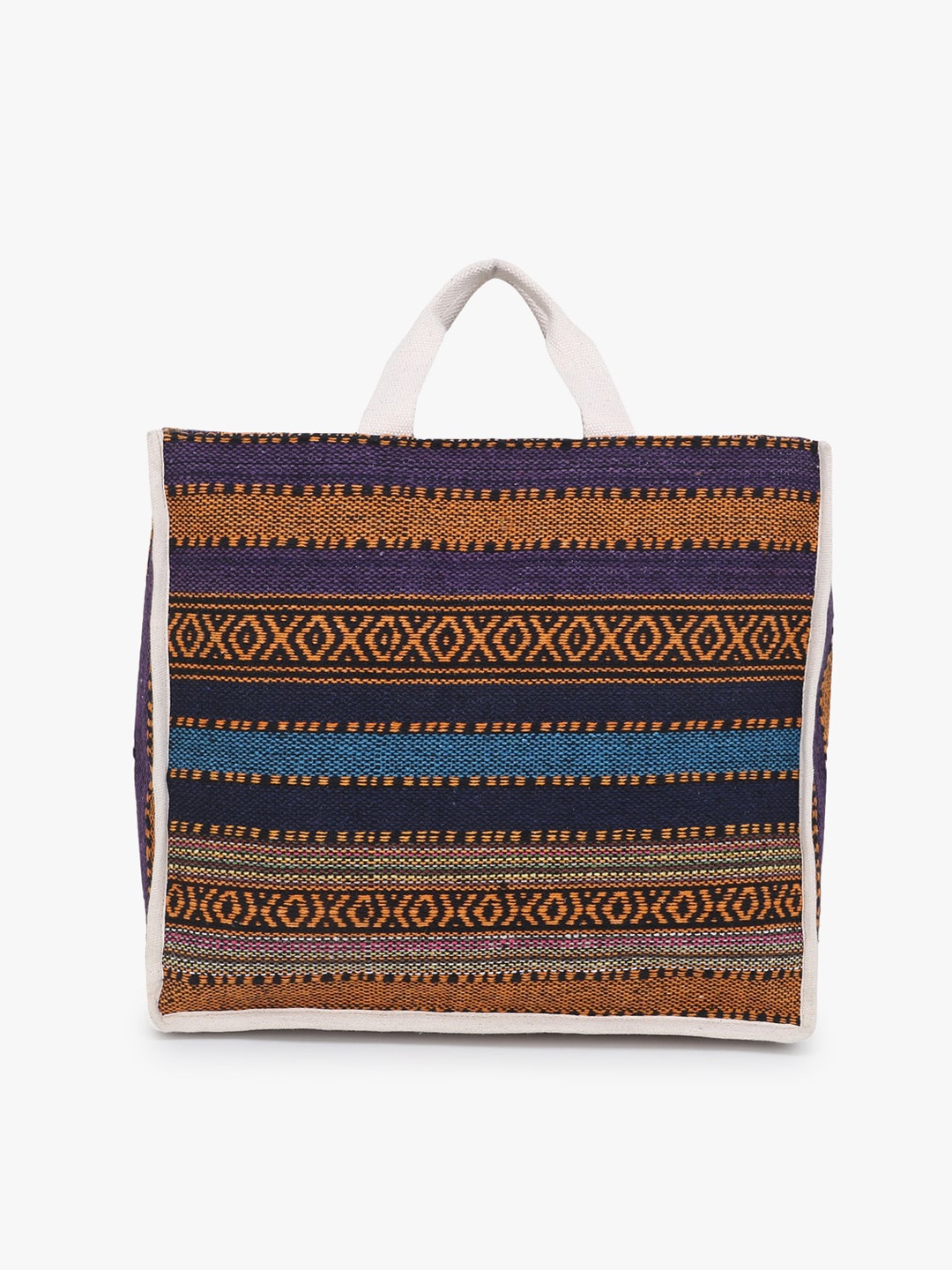 

Anekaant Multicoloured Woven Design Handheld Bag, Blue