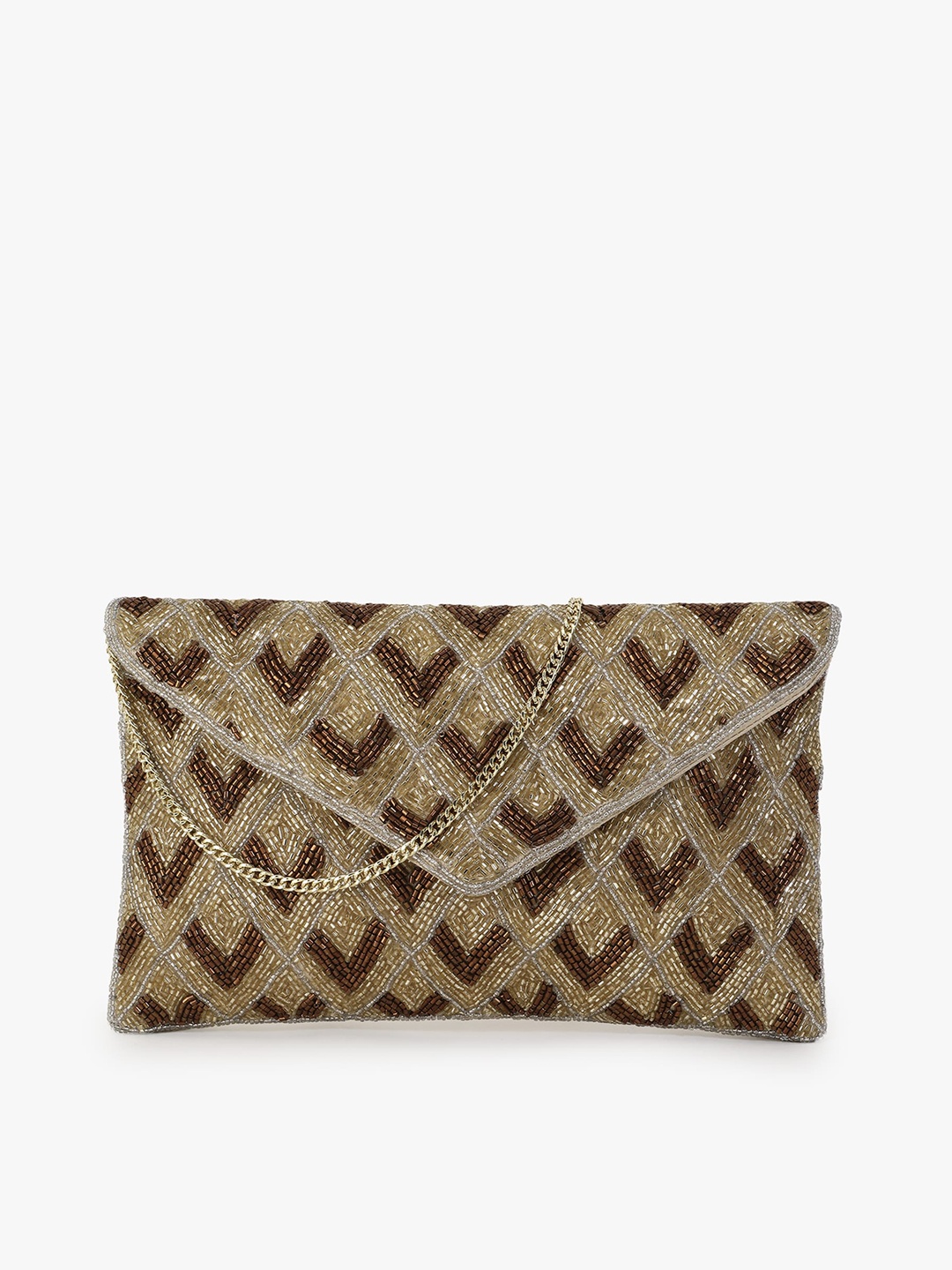 

Anekaant Gold-Toned Embellished Swagger Sling Bag