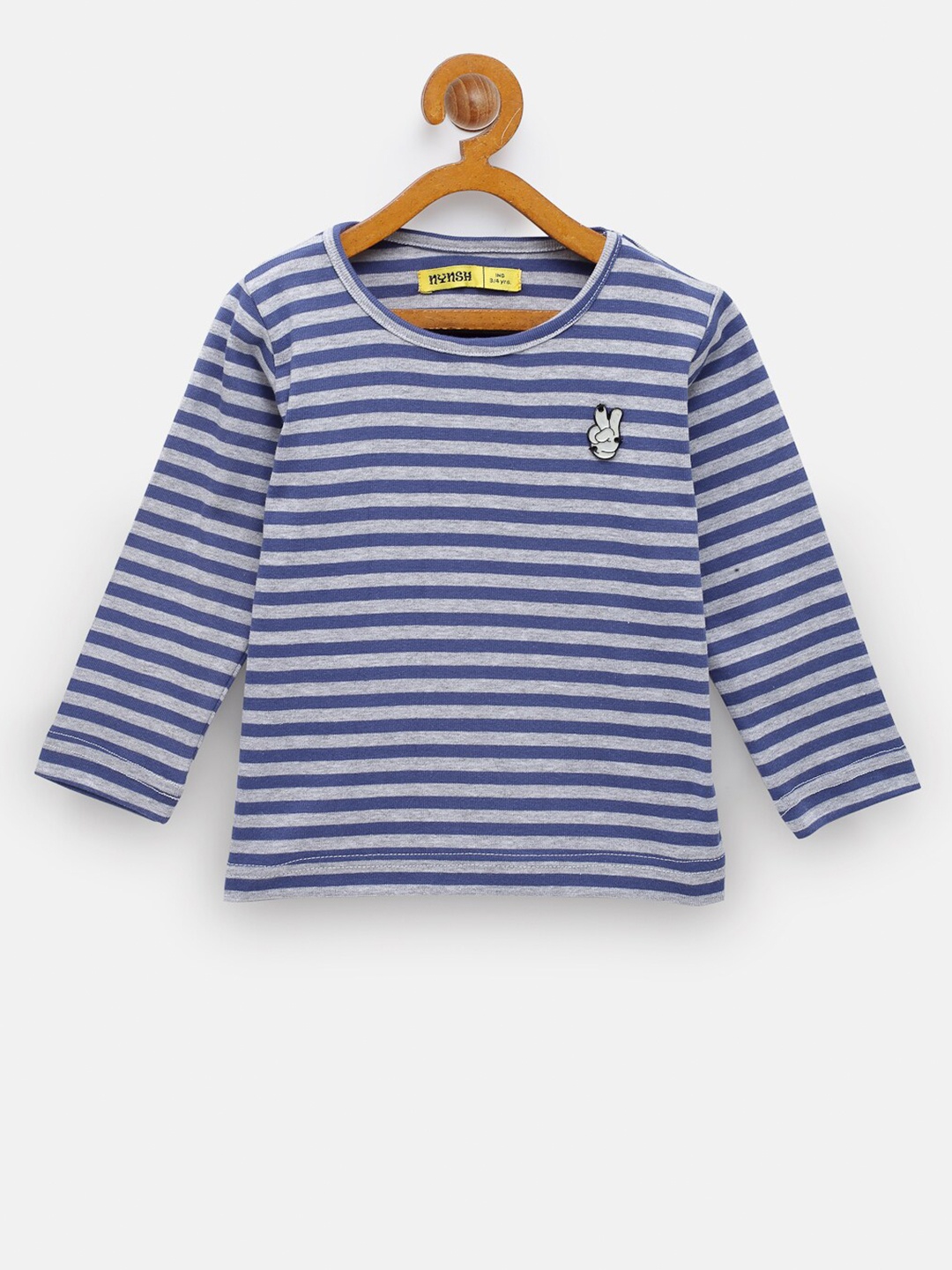 

NYNSH- PlusS Kids Girls Blue Striped Cotton T-shirt
