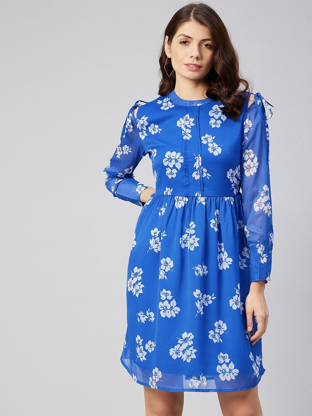 

RARE Women Blue Floral Printed Dress