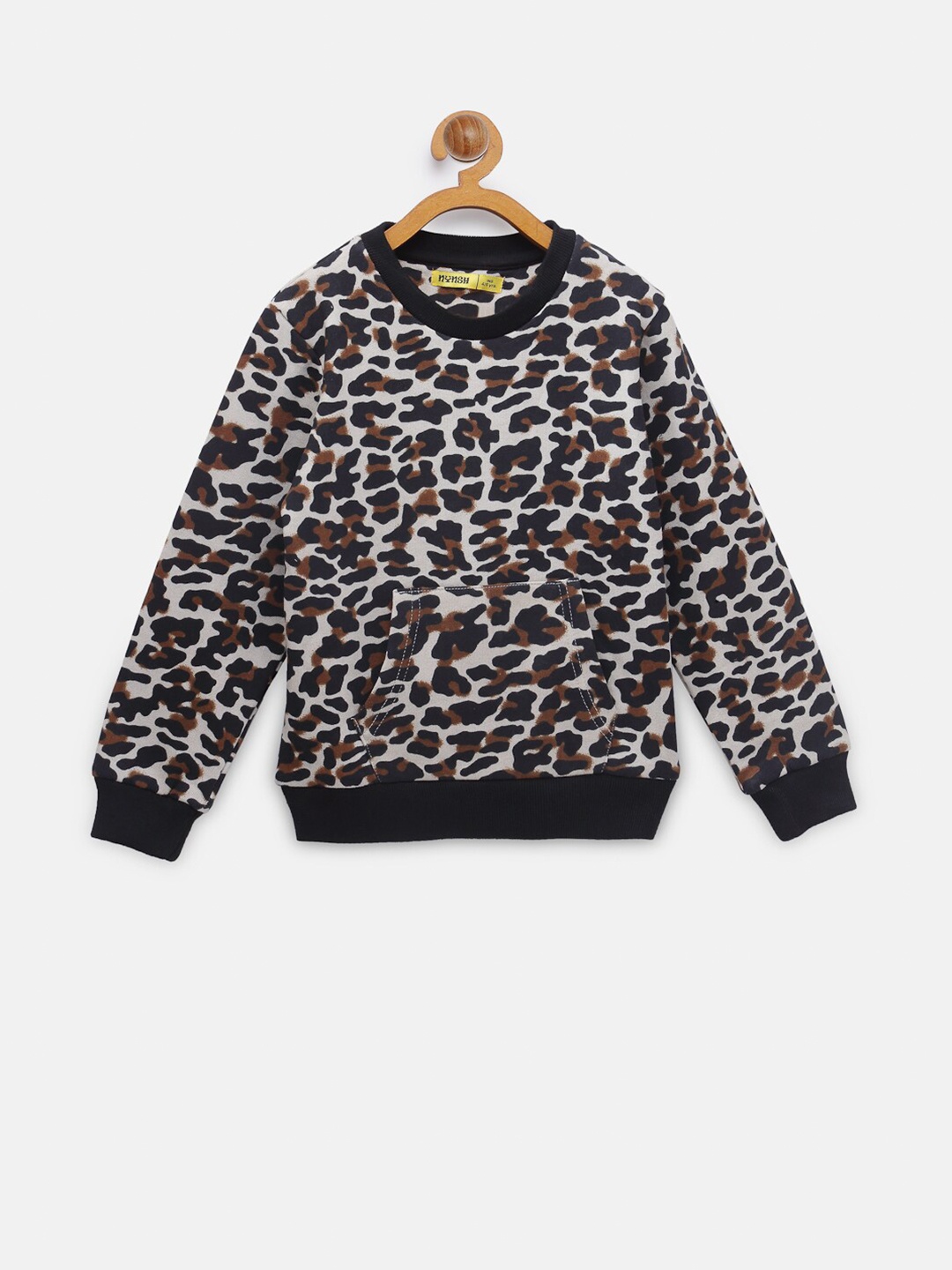 

NYNSH- PlusS Kids Girls Beige Printed Sweatshirt