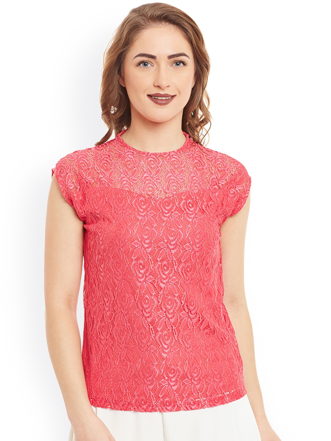 

Kazo Pink Lace Top