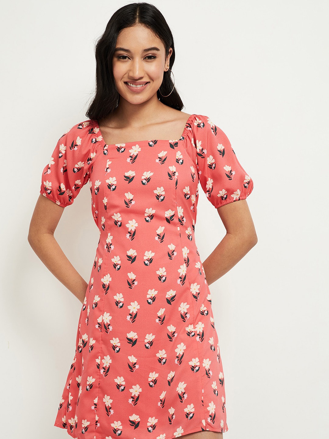 

max Women Pink Floral Printed Dress