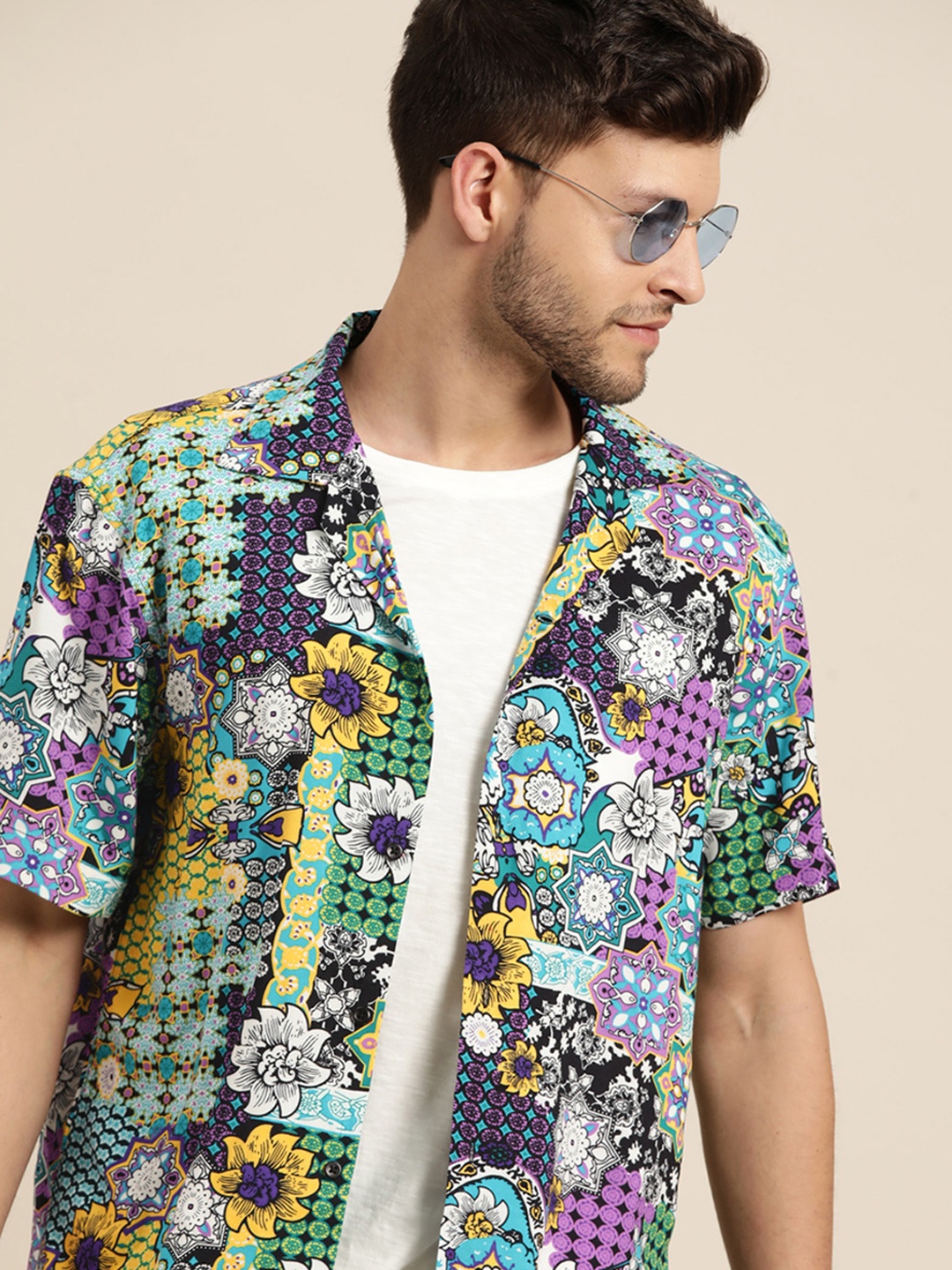 

Hancock Men Blue Relaxed Floral Printed Casual Shirt