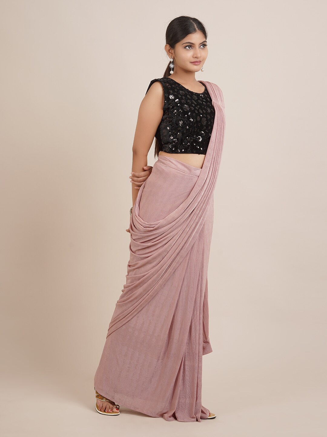 

Pothys Pink Satin Saree