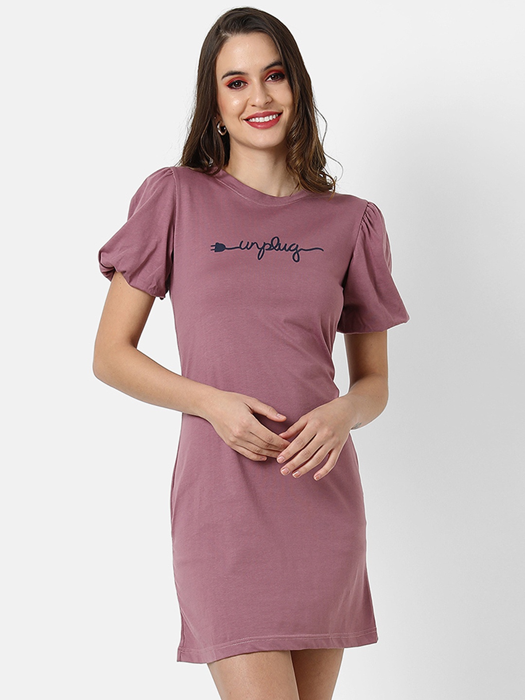 

Campus Sutra Women Solid Rose Bodycon Mini Dress