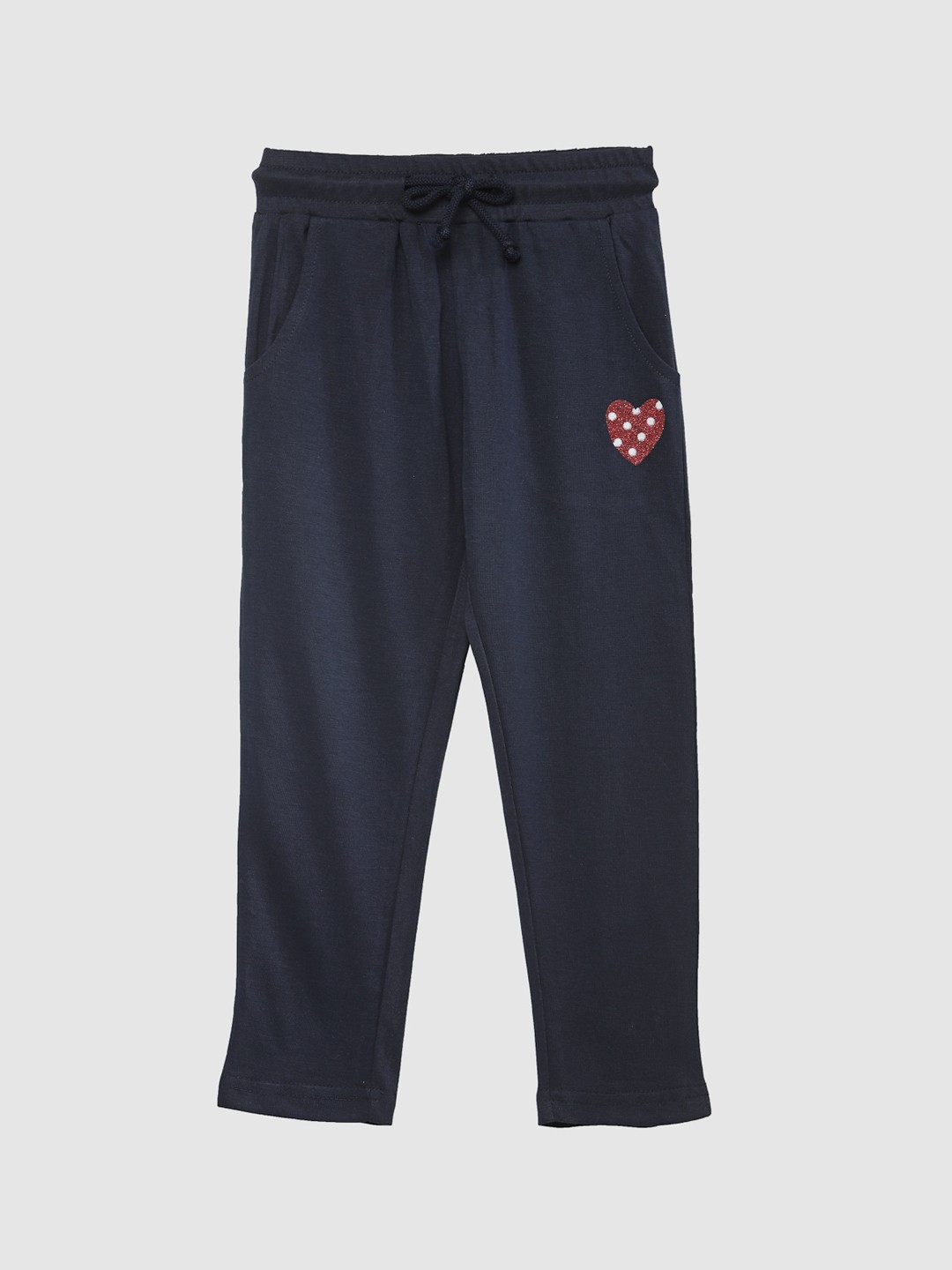 

NYNSH- PlusS Kids Girls Navy Blue Cotton Track Pants