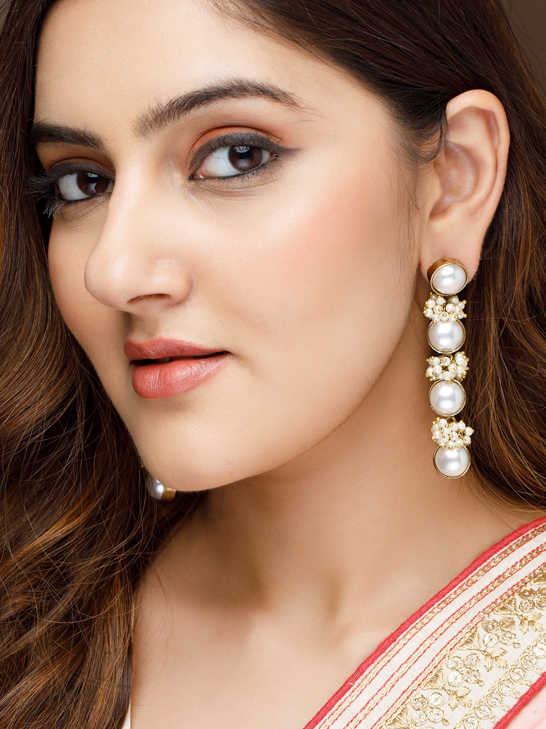 

Rubans 22k Gold-Plated Handcrafted Contemporary Drop Earrings