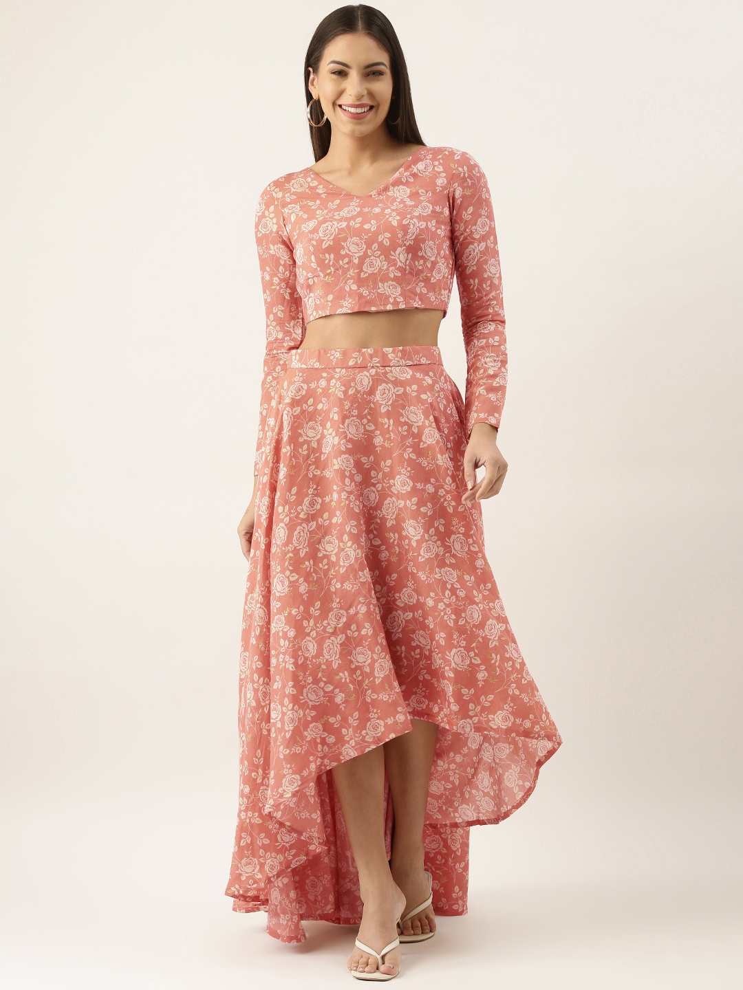 

Ethnovog Mauve Off White Printed Made to Measure Lehenga Choli