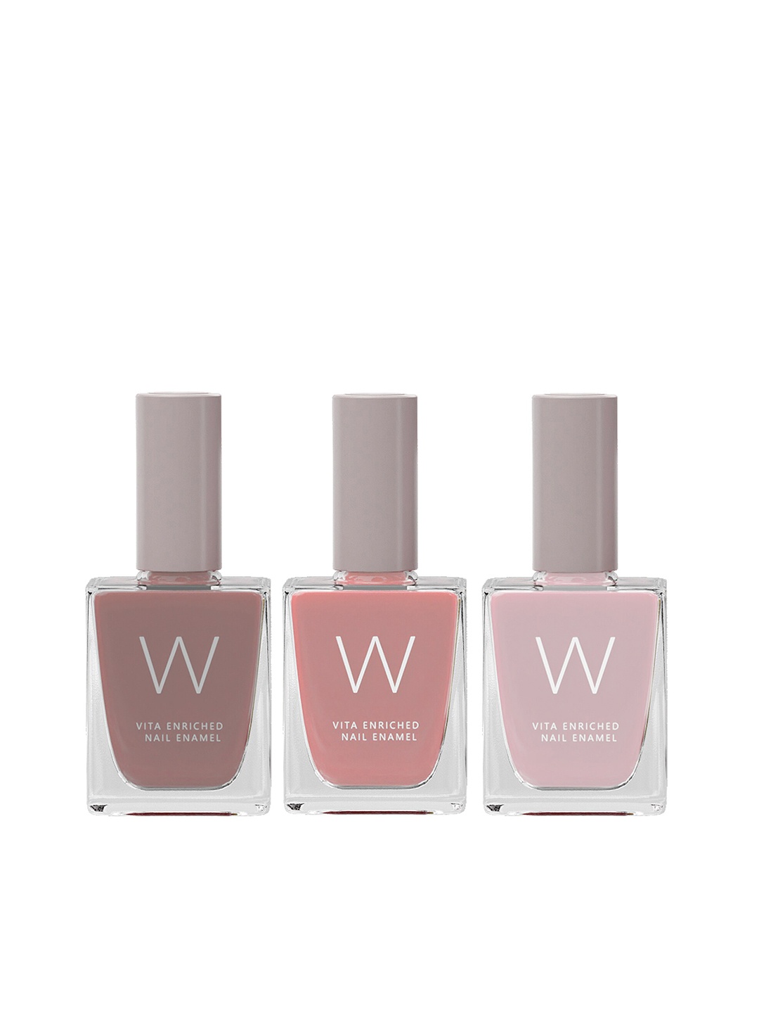 

W Set of 3 Vita Enriched Nail Enamels - Roseate - Toffee - Chic, Pink