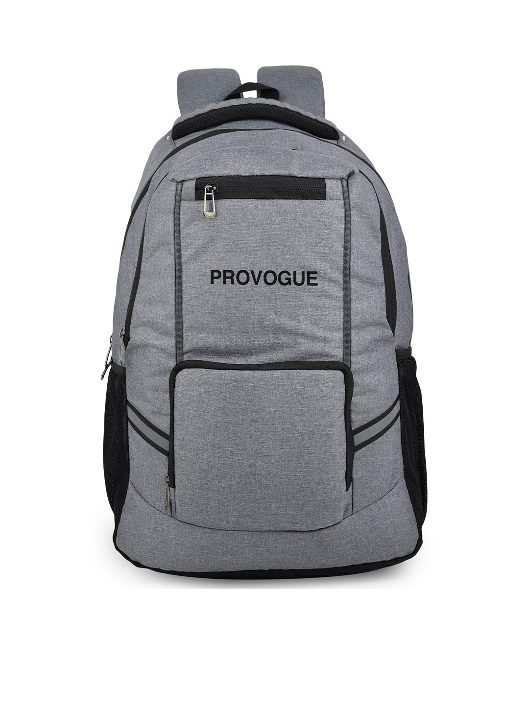 

Provogue Unisex Grey & Black Backpack with Reflective Strip