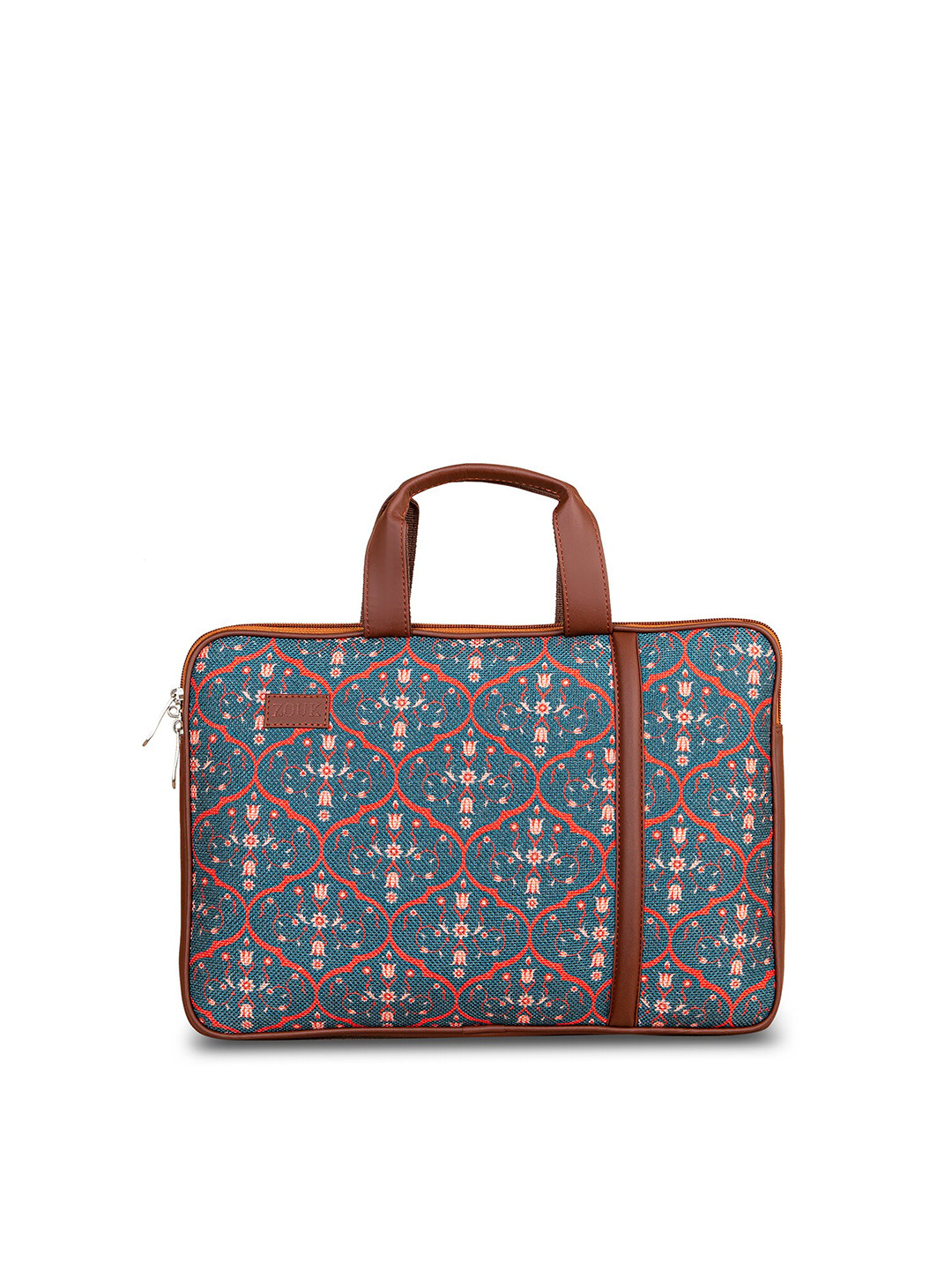 

ZOUK Unisex Navy Blue & Red Printed Jute Laptop Sleeve
