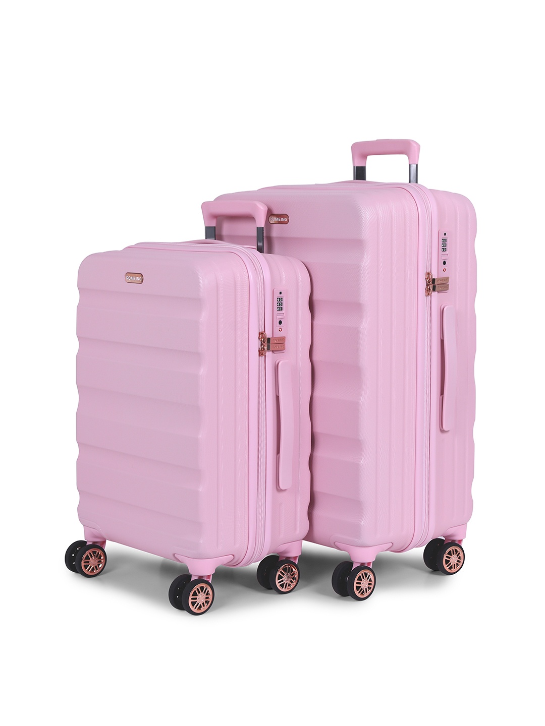 

ROMEING Venice Set of 2 Pink Textured Hard-Sided Polycarbonate Trolley Suitcases
