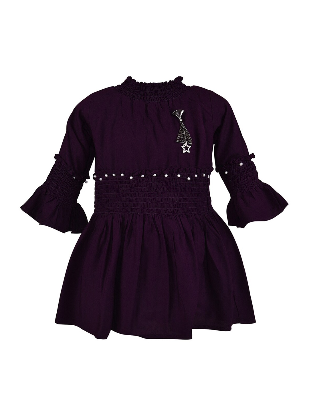 

Wish Karo Girls Burgundy Fit & Flare Dress