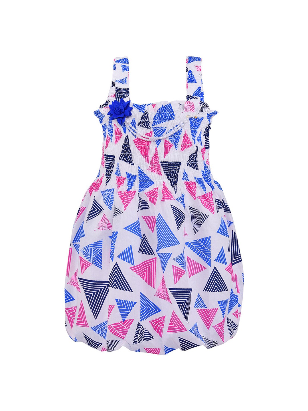 

Wish Karo Girls Blue & Pink Printed A-Line Dress