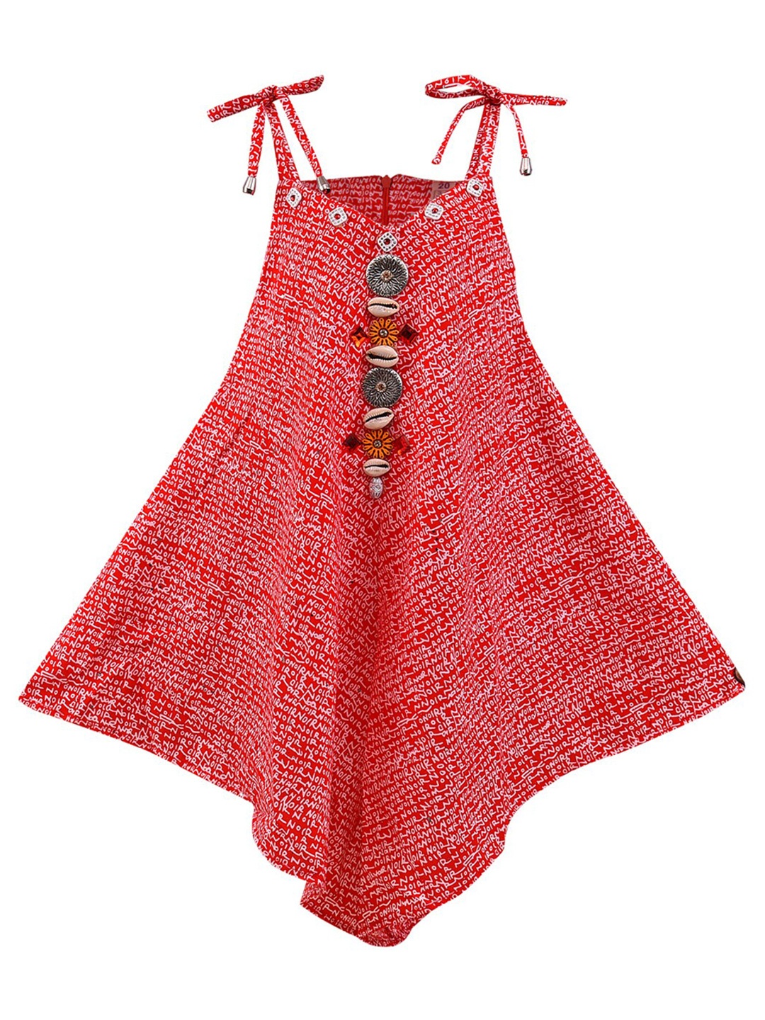 

Wish Karo Girls Red Printed A-Line Dress