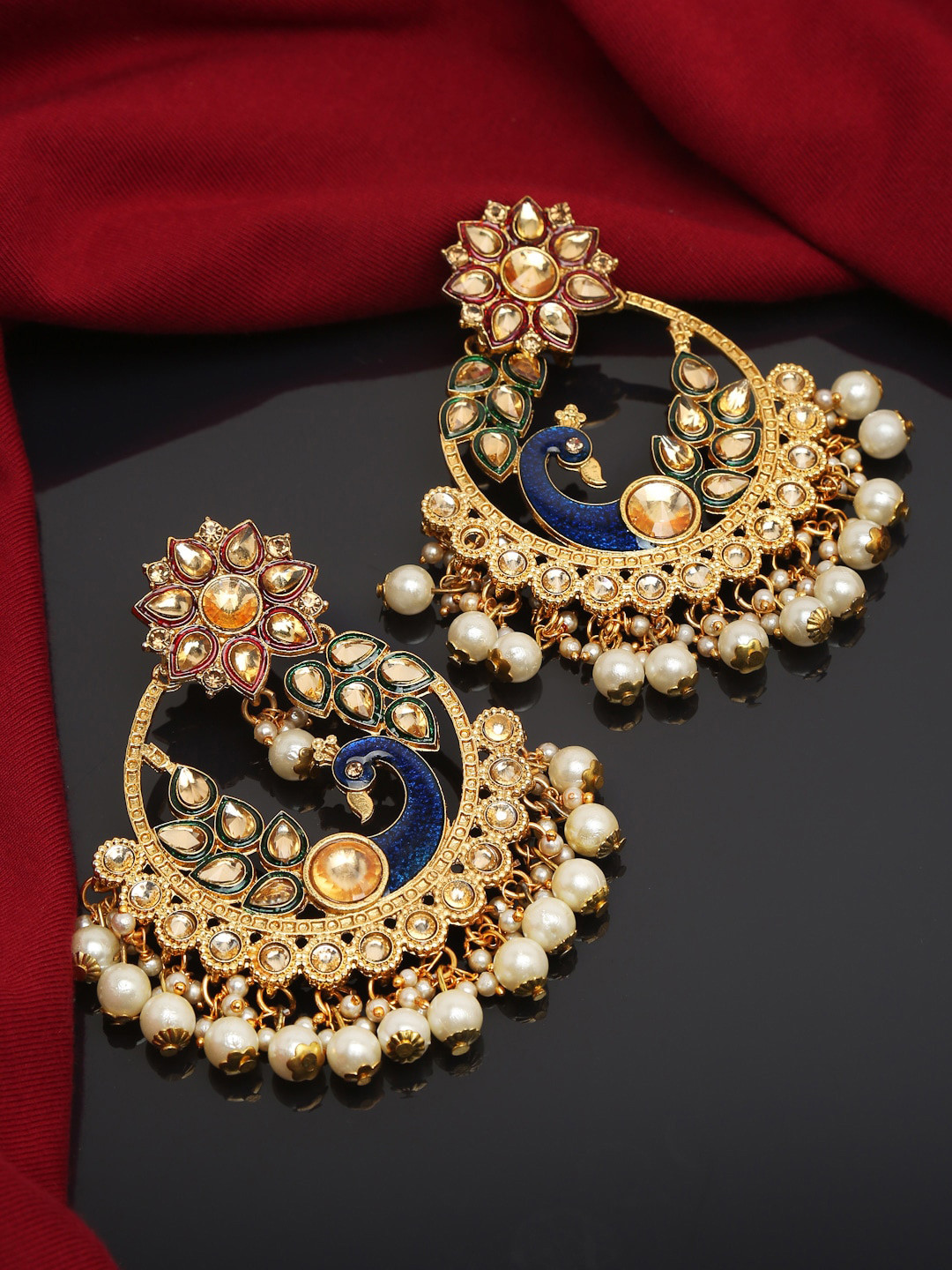 

YouBella White Gold-Plated Contemporary Chandbalis