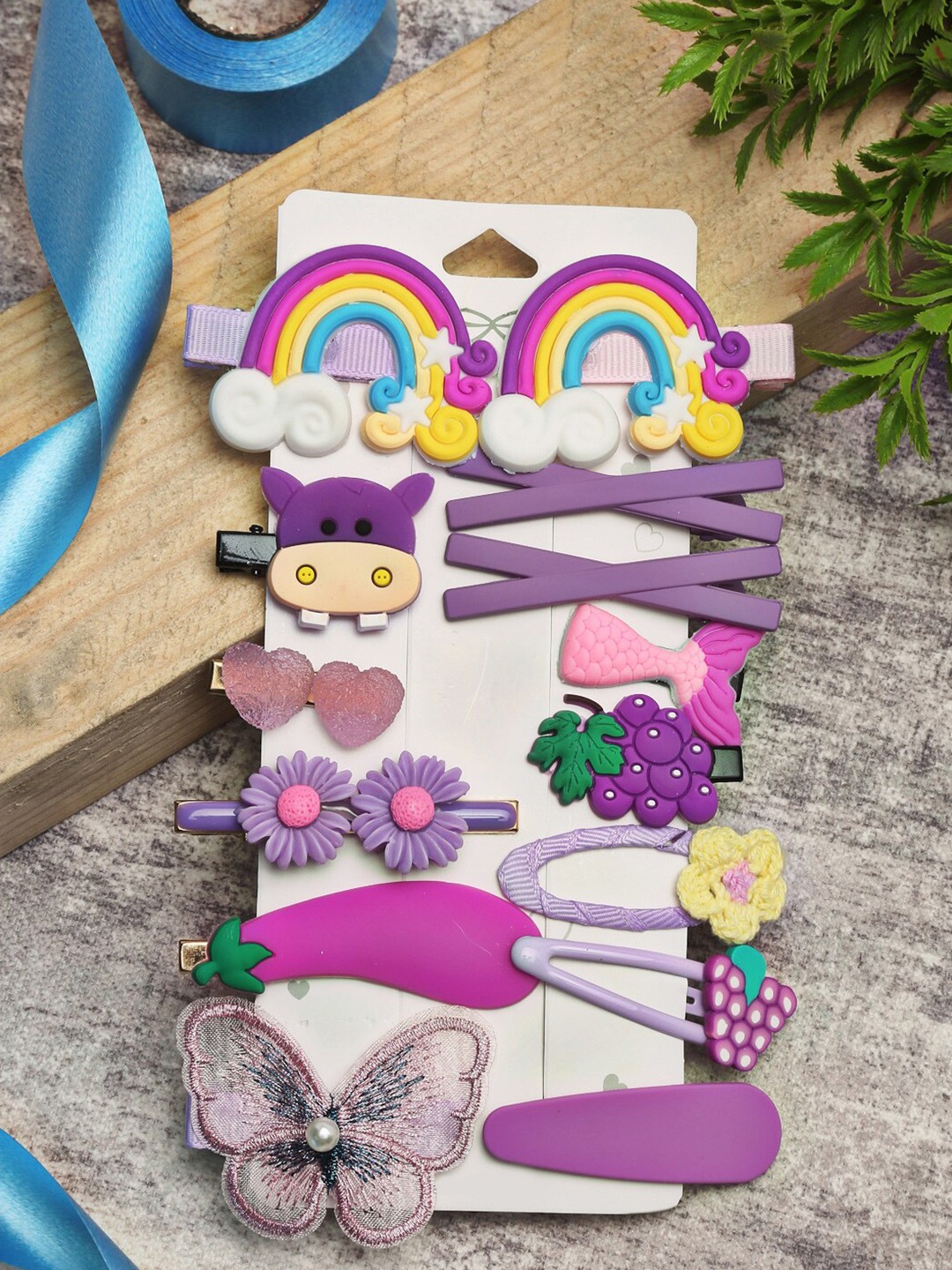 

Celena Cole Girls Purple & Blue Pack of 12 Hair Accessory Set