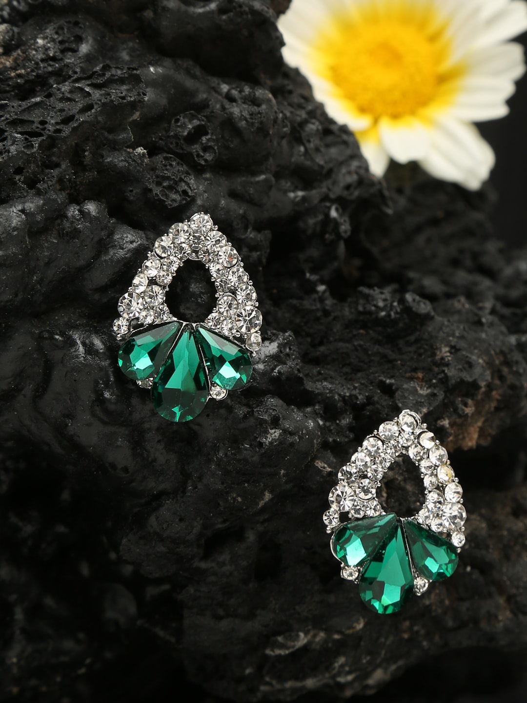 

Celena Cole Green Contemporary Studs Earrings