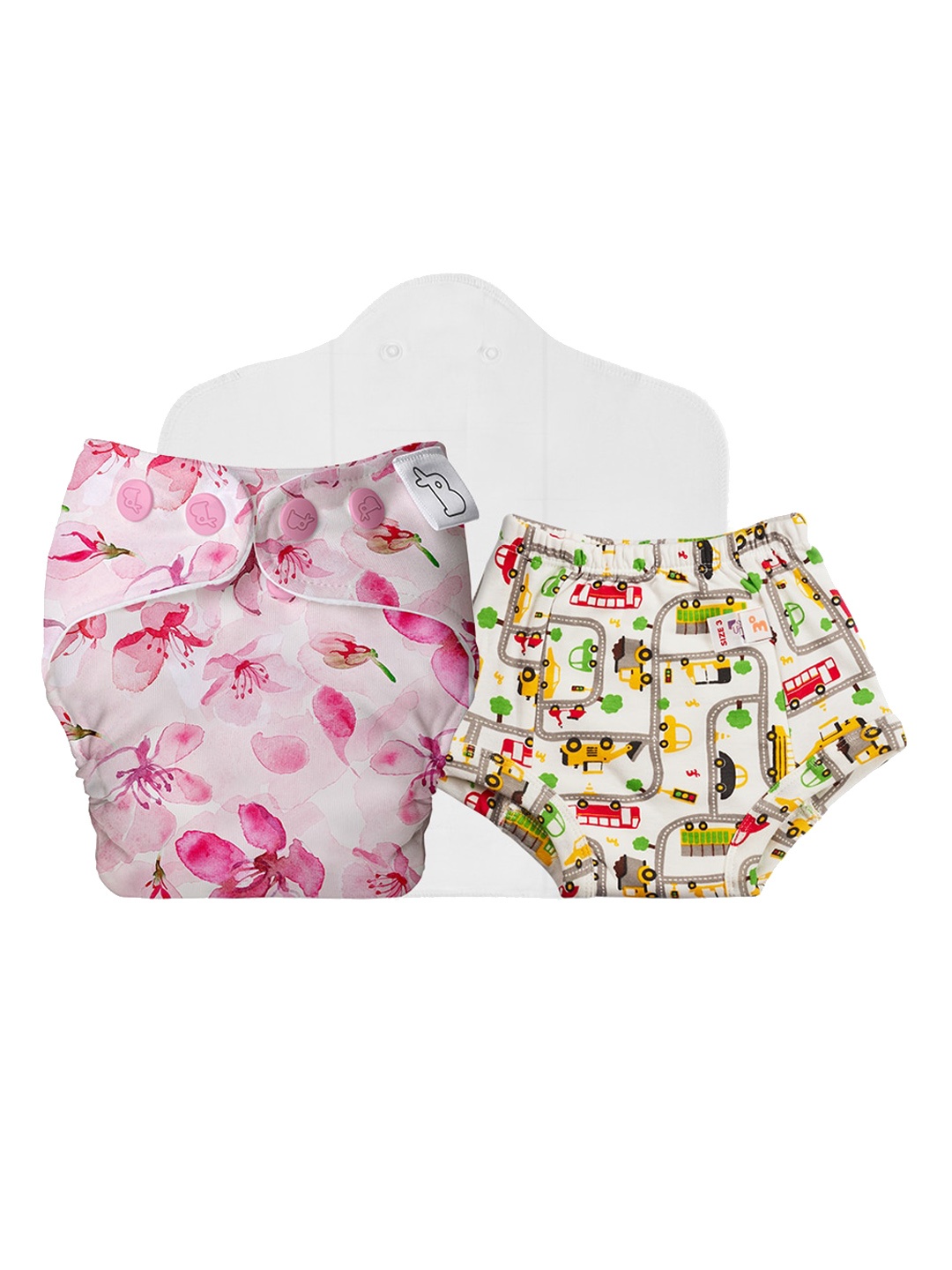 

SuperBottoms Kids Free Size Cloth Sustainable Diaper With Padded Underwear, Pink