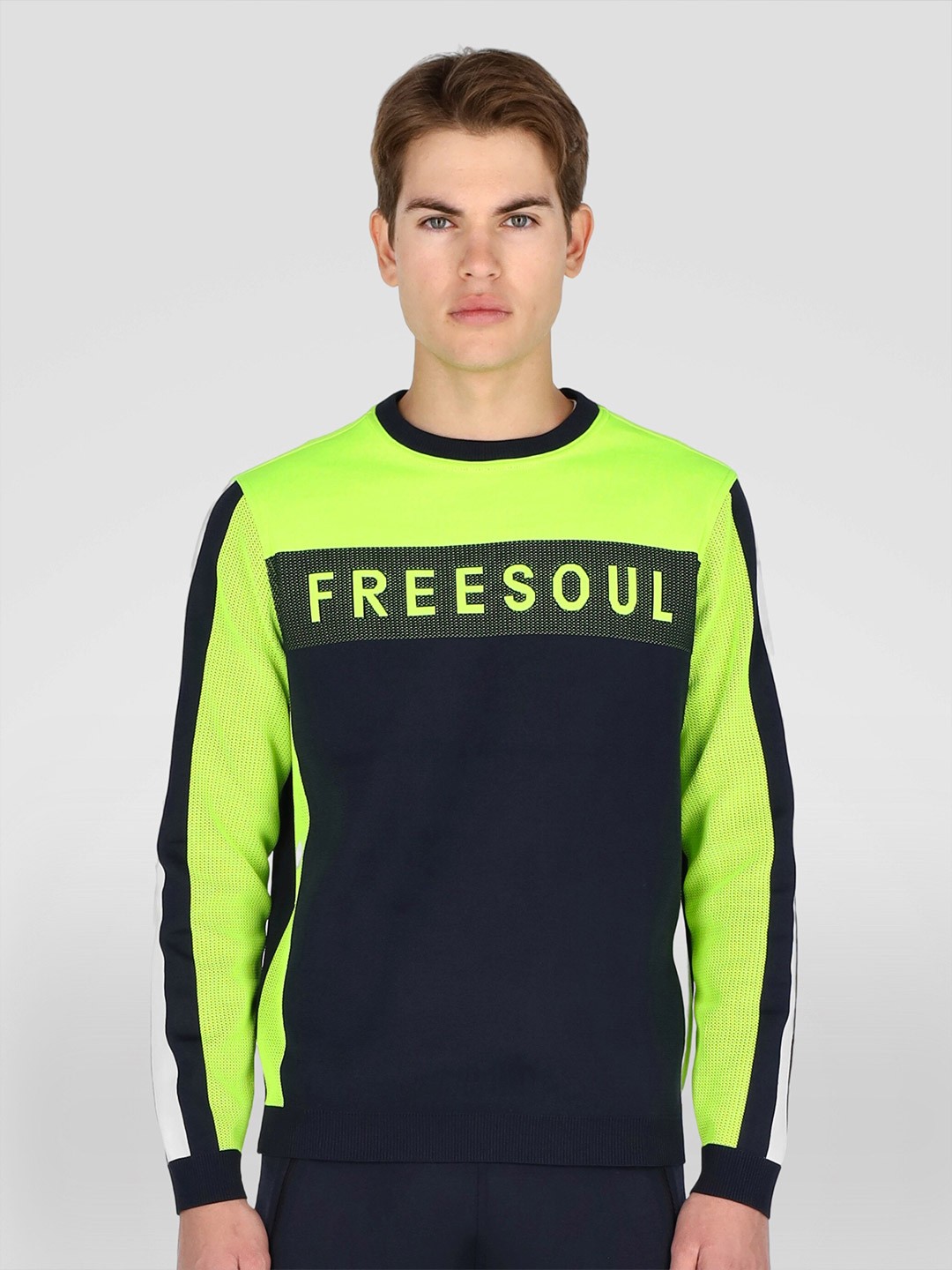 

FREESOUL Men Blue Printed Sweatshirt