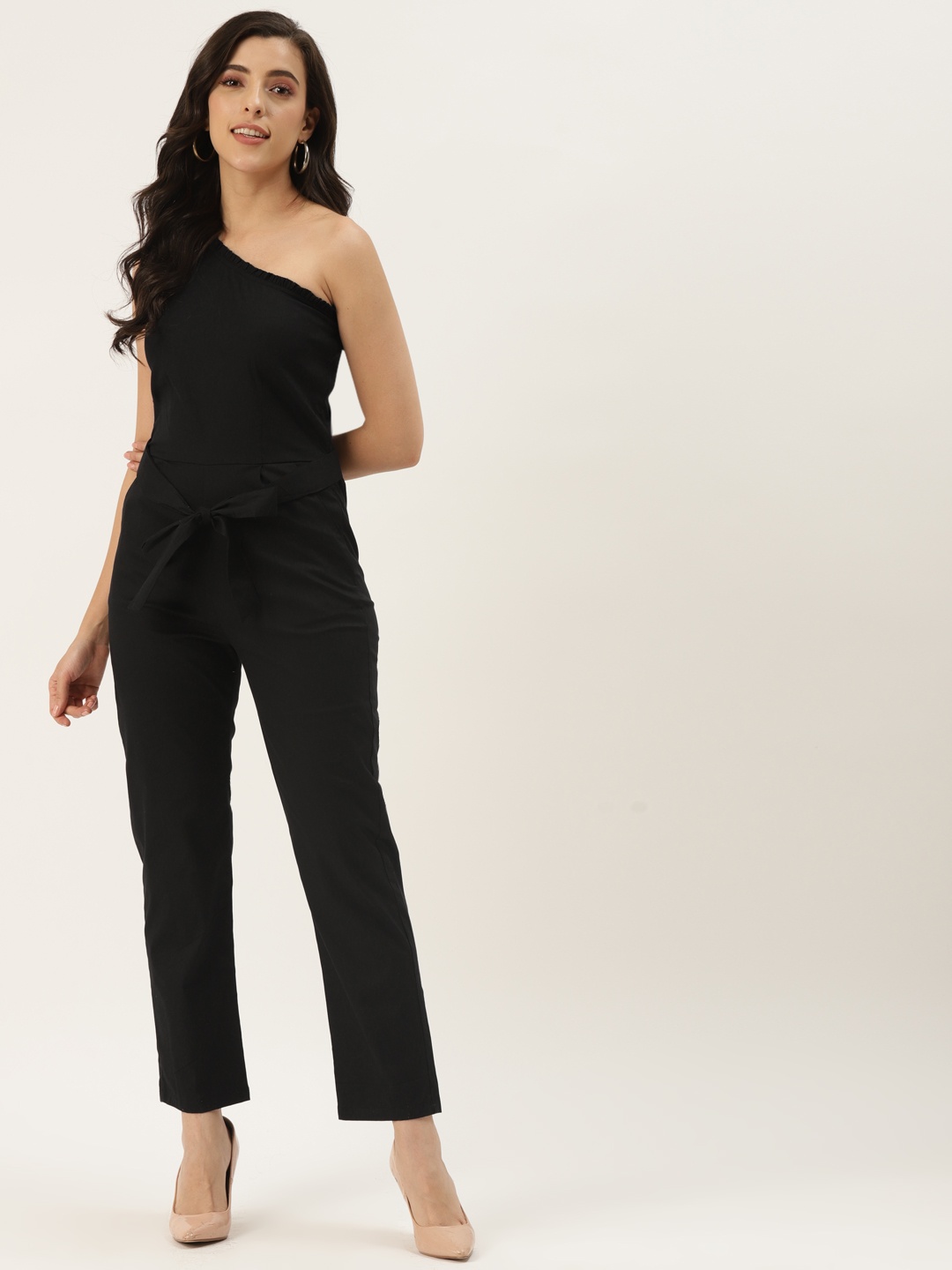 

BRINNS Black One-Shoulder Basic Jumpsuit