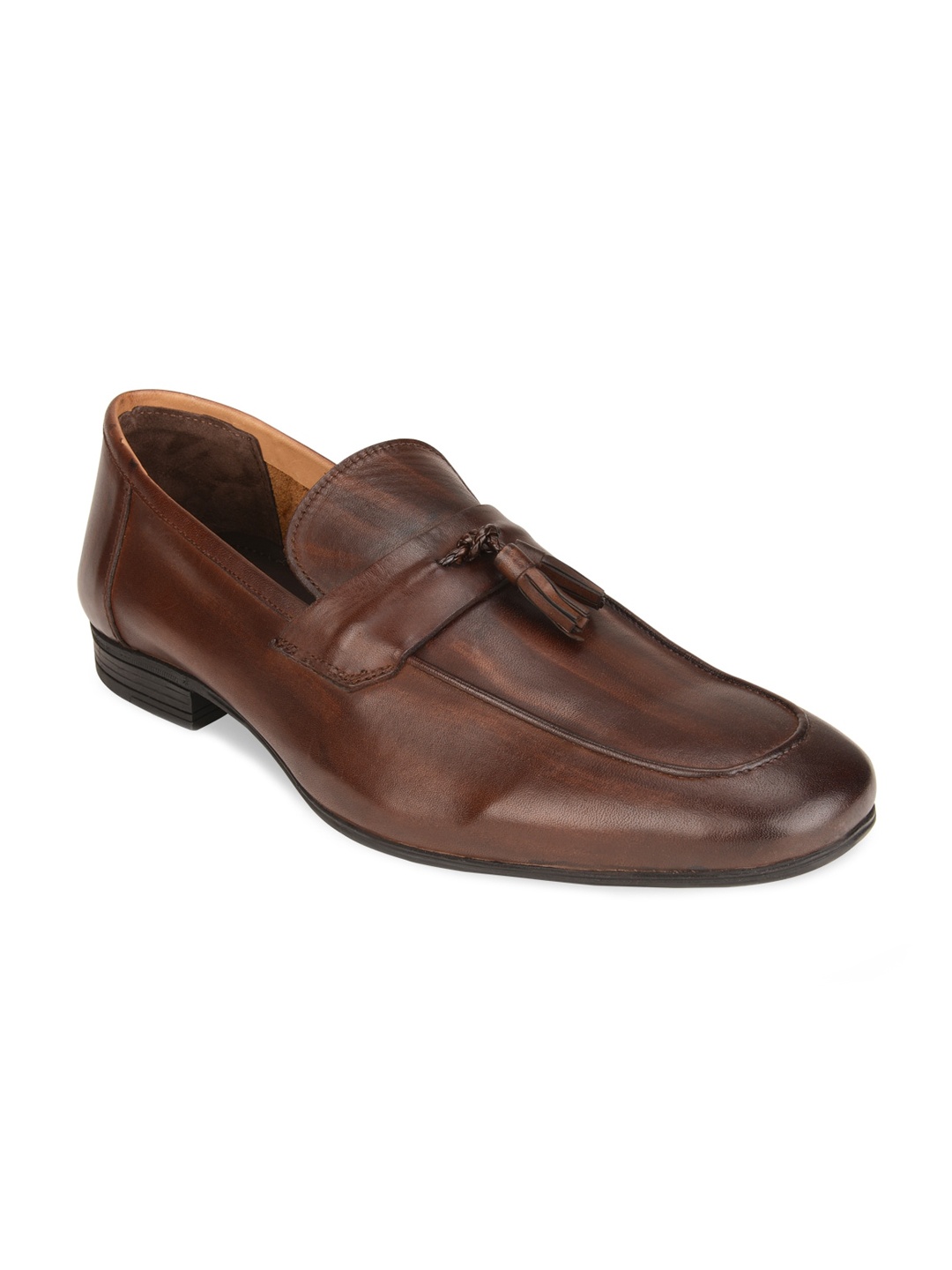 

Regal Men Brown Solid Tasselled Leather Formal Slip-Ons