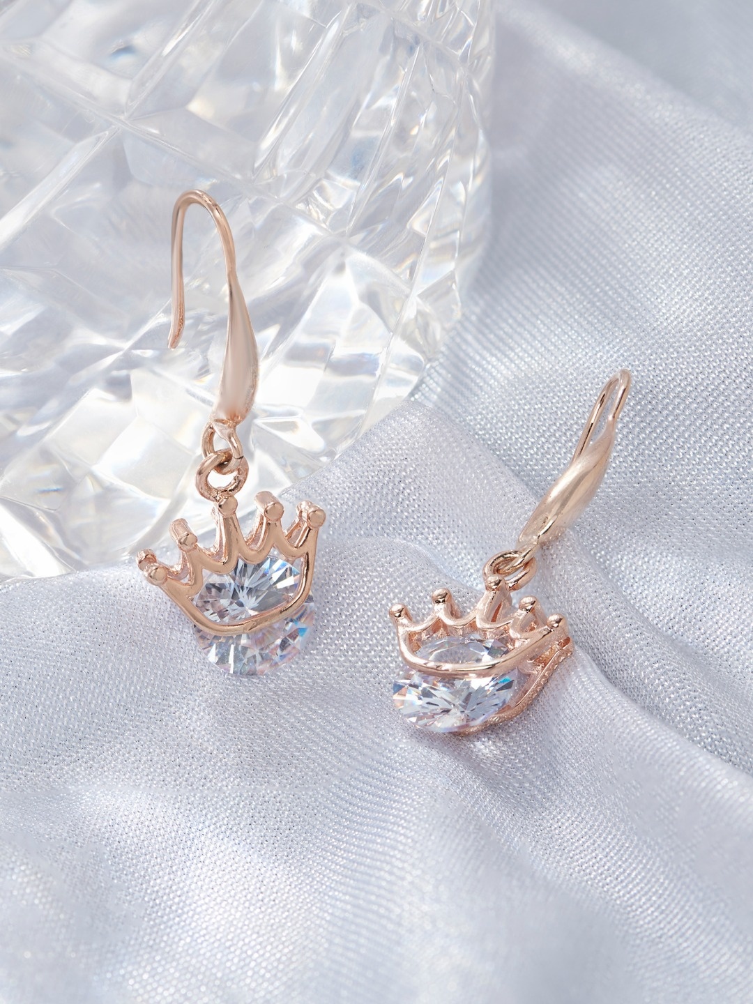 

AMI Rose Gold Contemporary Drop Earrings