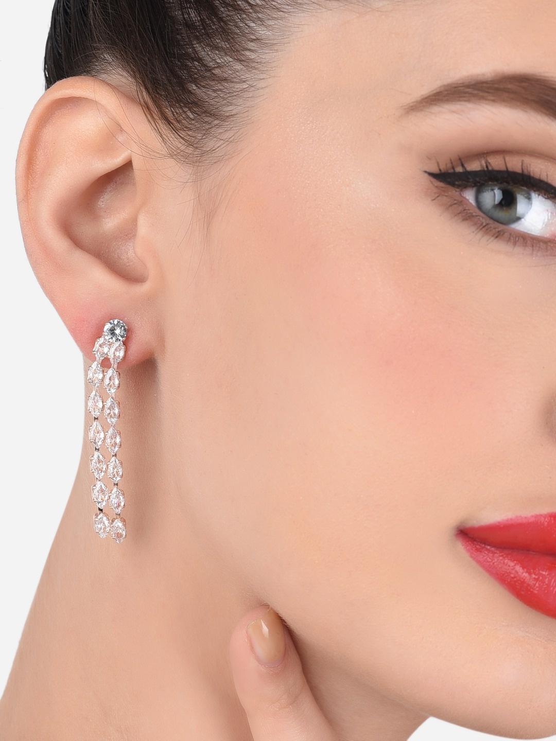 

AMI Rose Gold Contemporary Drop Earrings