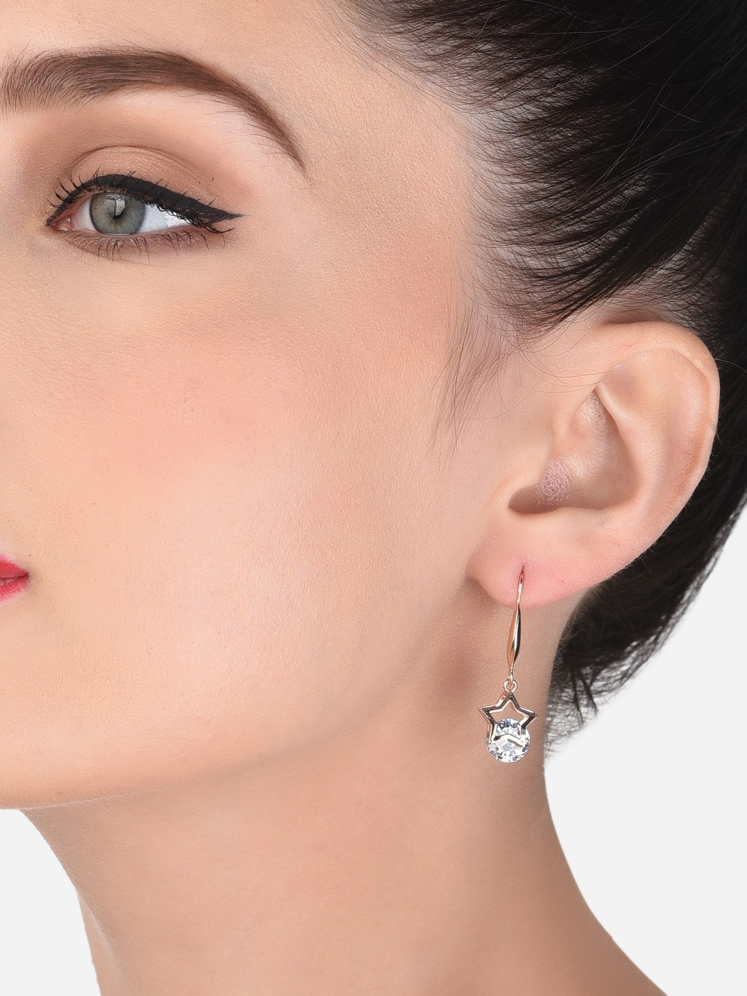 

AMI Rose Gold Plated Star Shaped Drop Earrings