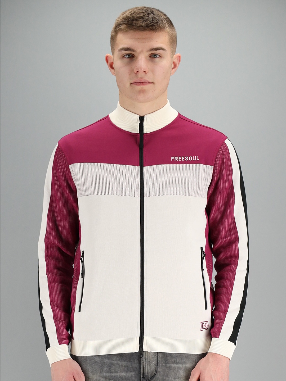 

FREESOUL Men White Colourblocked Sweatshirt