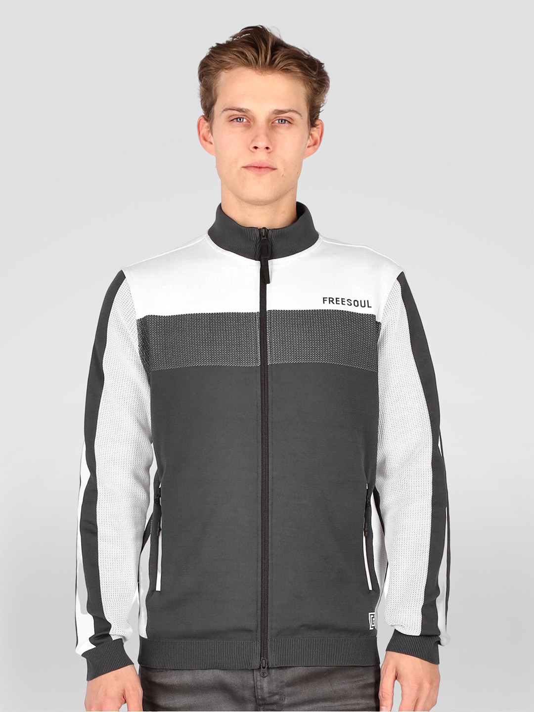 

FREESOUL Men Grey Sweatshirt
