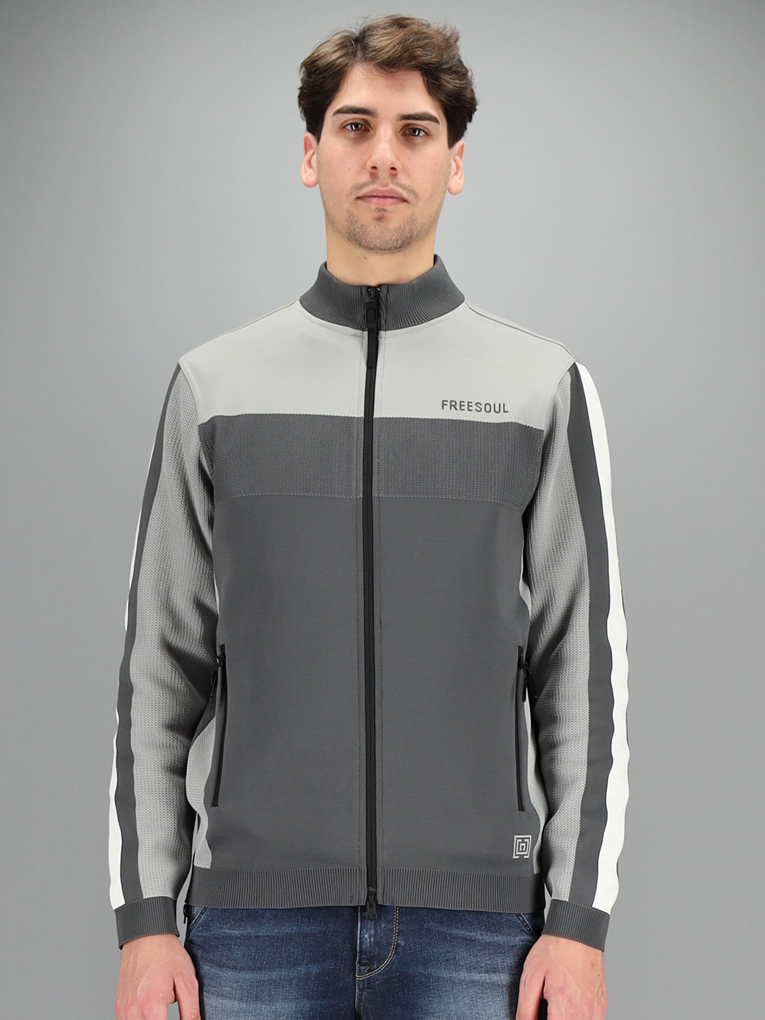 

FREESOUL Men Grey Sweatshirt