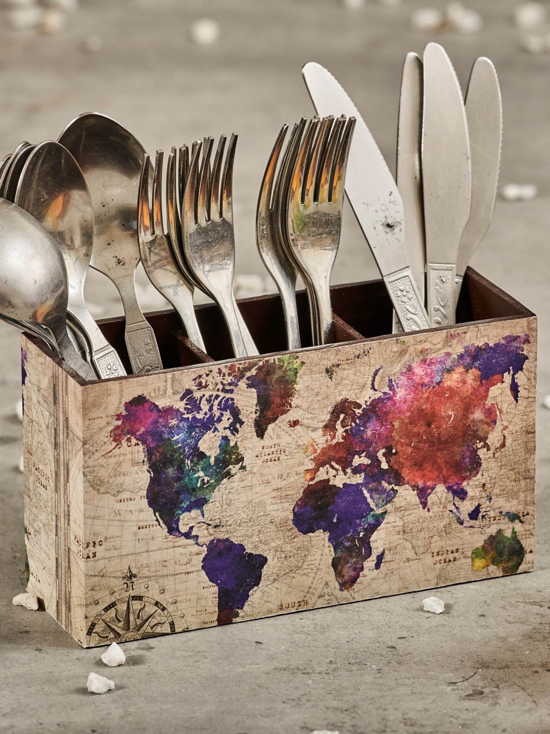 

A Tiny Mistake Violet Printed Cutlery Holder