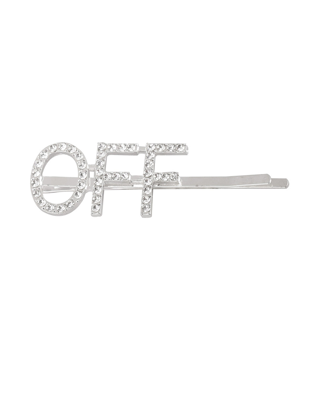 

Vembley Women Silver-Toned & White Embellished French Barrette