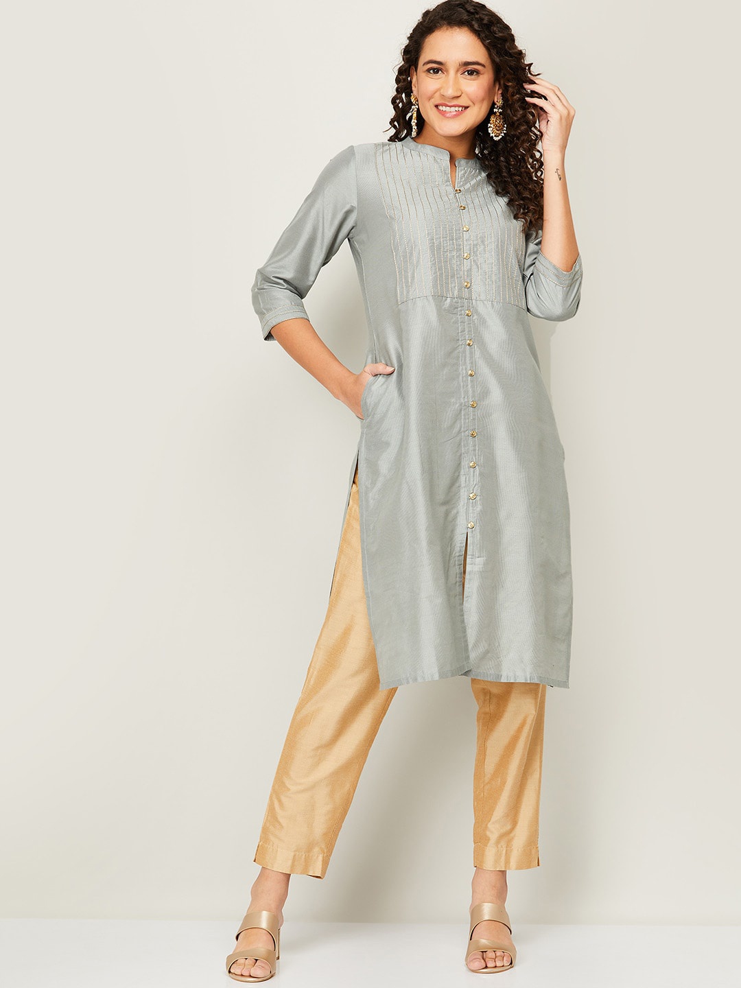 

Melange by Lifestyle Women Grey Kurta