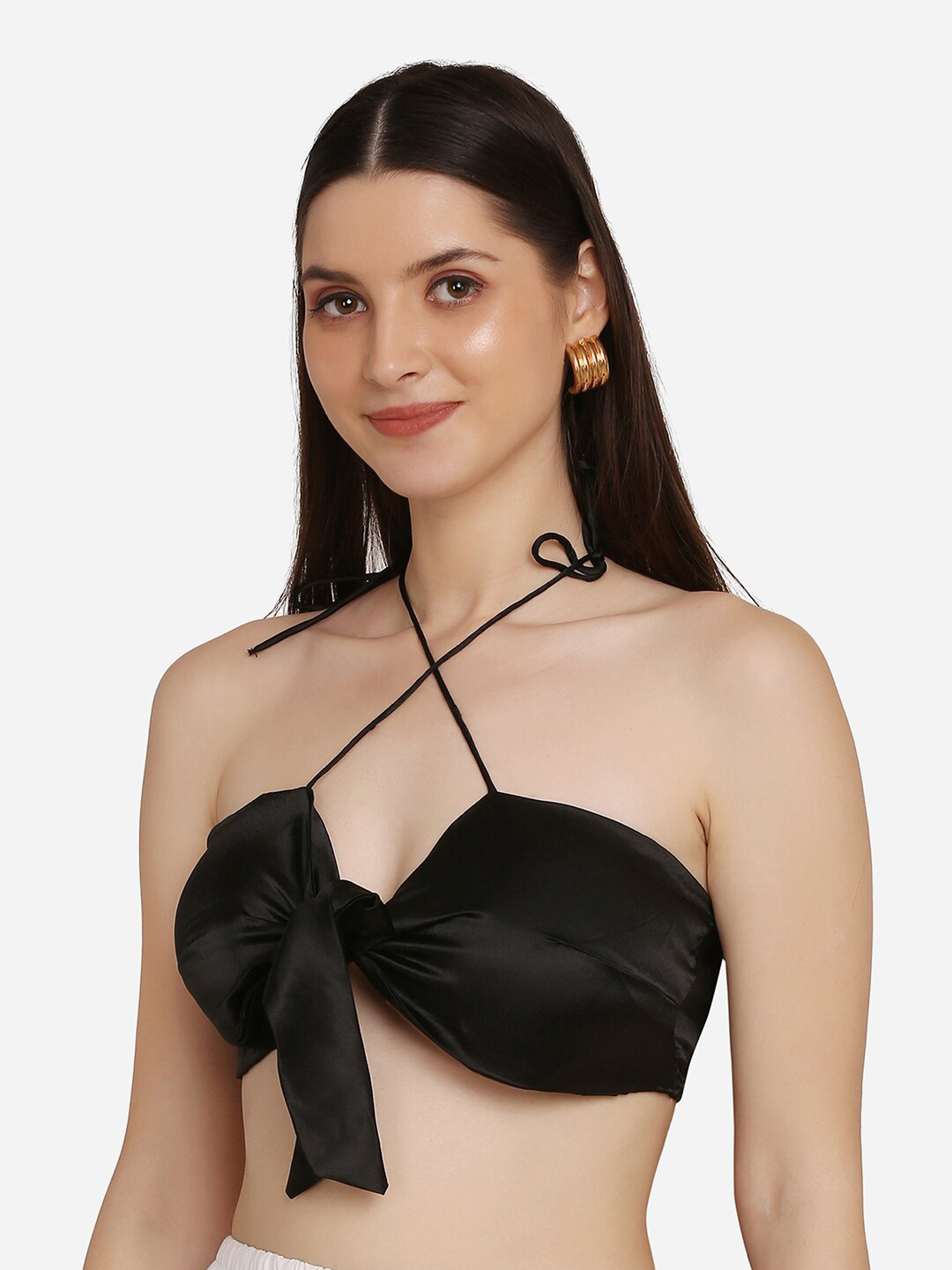 

Da Intimo Black Satin Bralette Bra