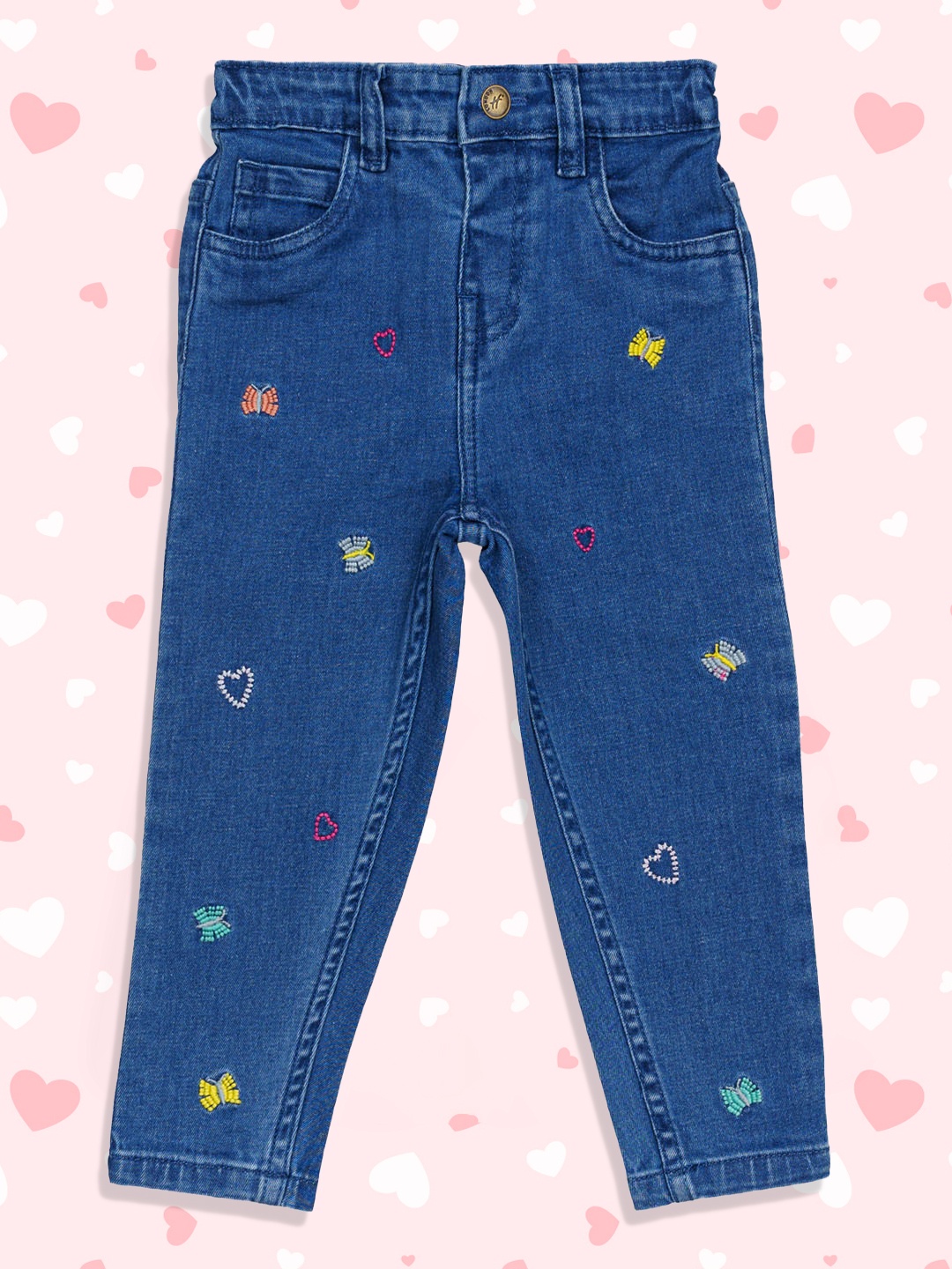 

H By Hamleys Girls Blue Embroidered Stretchable Jeans