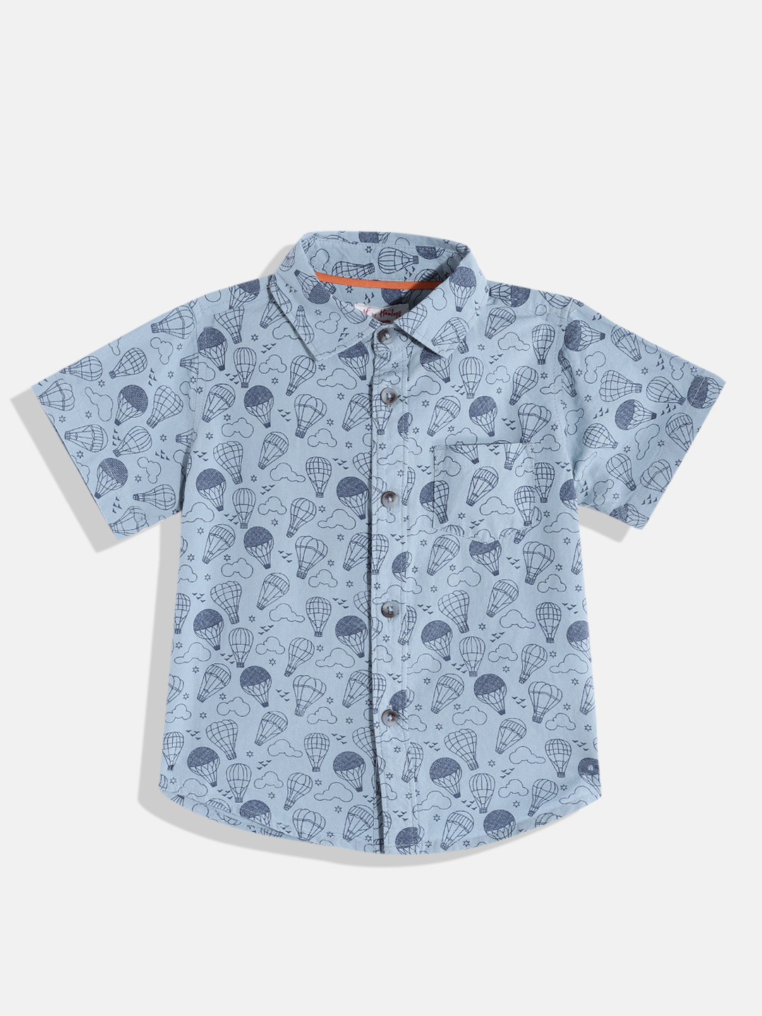 

H By Hamleys Infant Boys Blue Printed Cotton Casual Shirt