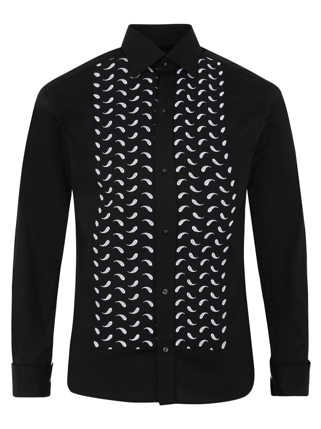 

Eton Men Black Embroidered Cotton Party Shirt