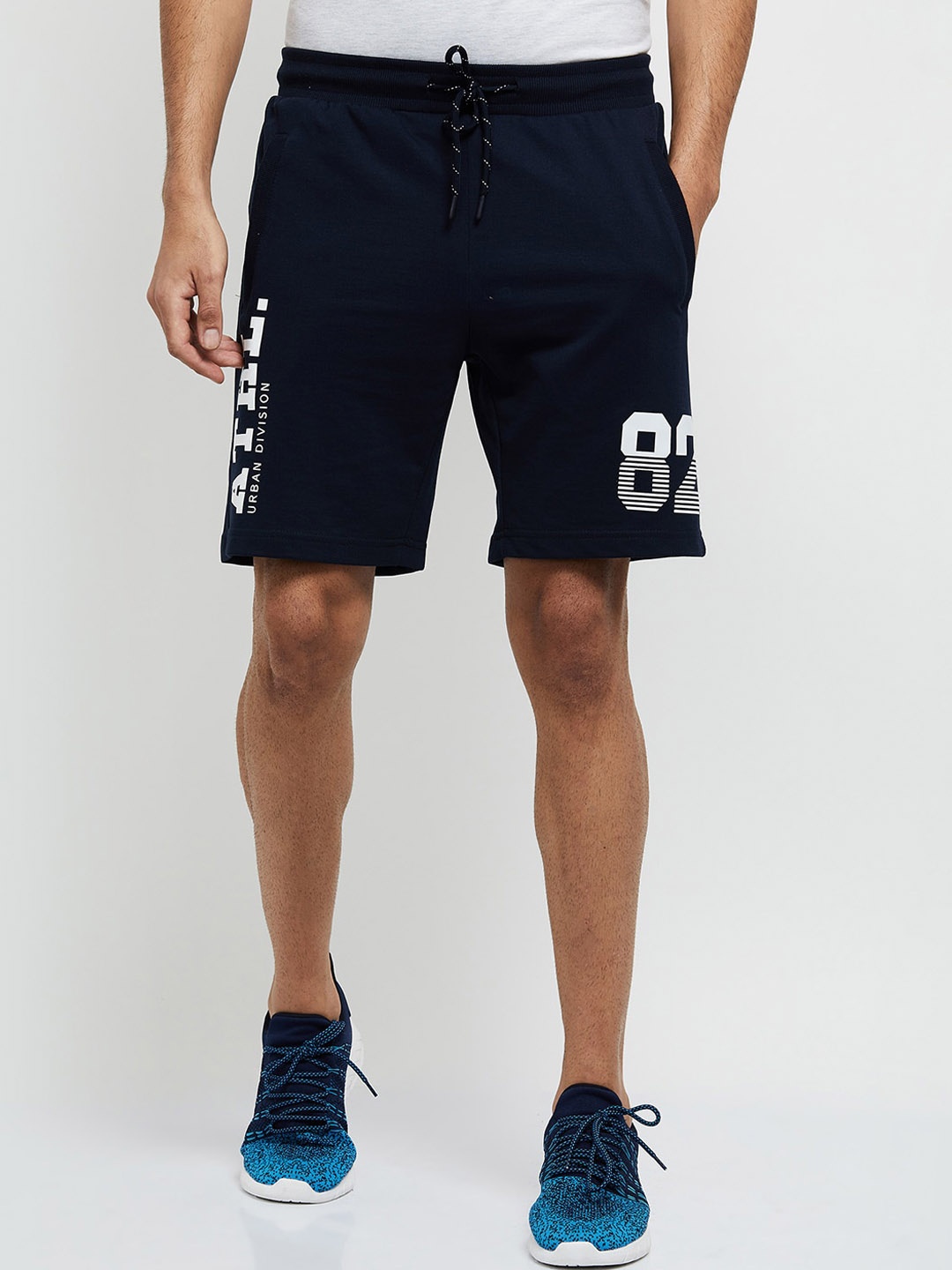 

max Men Navy Blue Typography Printed Shorts