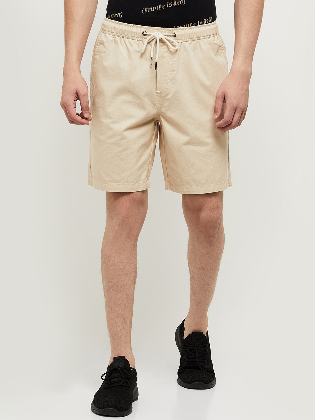 

max Men Beige Pure Cotton Shorts