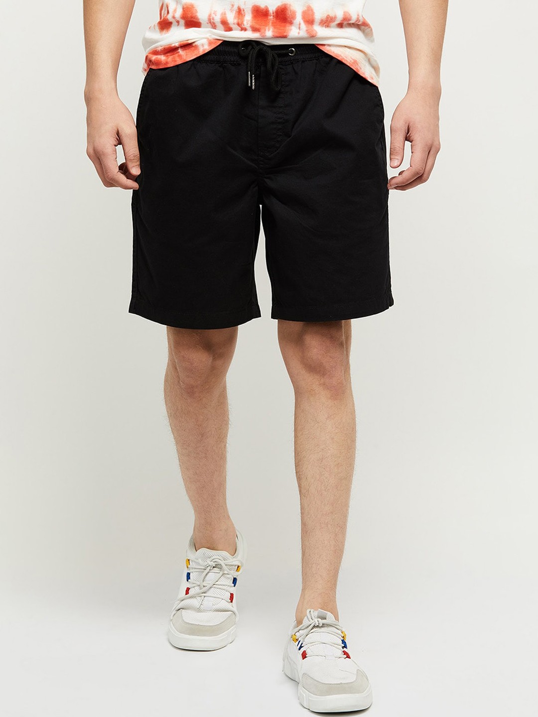 

max Men Black Regular Fit Cotton Shorts