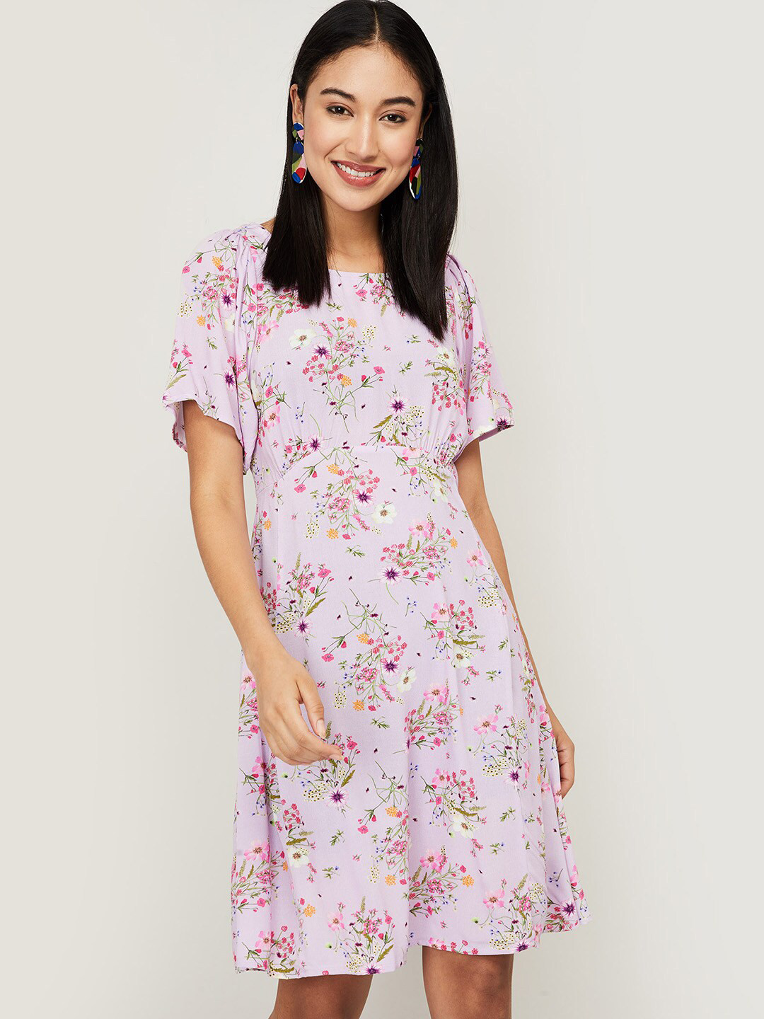 

CODE by Lifestyle Women Purple Floral A-Line Dress